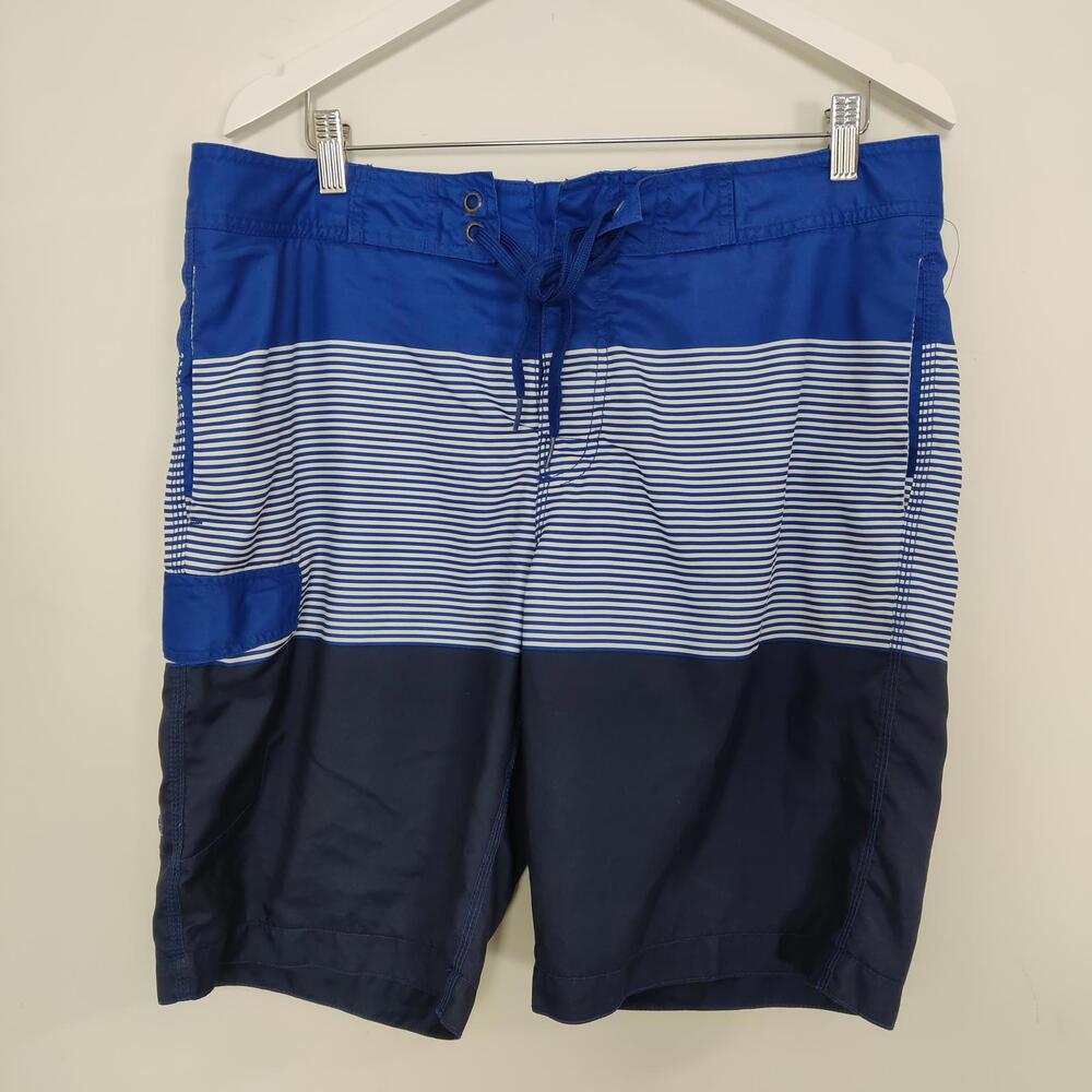 Old Navy Men's Blue Striped Swim Shorts Size Large Swim Trunks